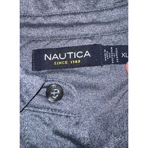 Nautica Mens XL Gray Polo Shirt Short Sleeve‎ Performance Golf Casual